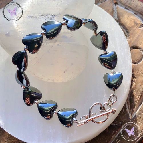 Hematite Hearts Healing Bracelet